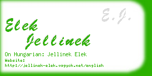 elek jellinek business card